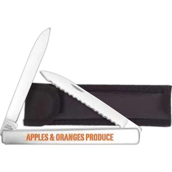 4 5/8" Stainless fruit/ vegetable knife with nylon pouch.... from ASI 93130 Utica Cutlery Co/Kutmaster 400 Line / KutMaster™
