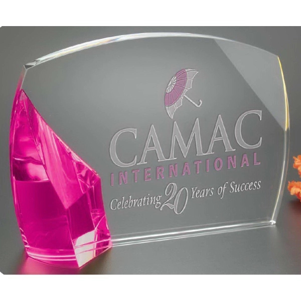 5.25" x 6.5" pillow-shaped award made of optical crystal.... from ASI 71920 Moderne Glass Company Inc / Glass America®
