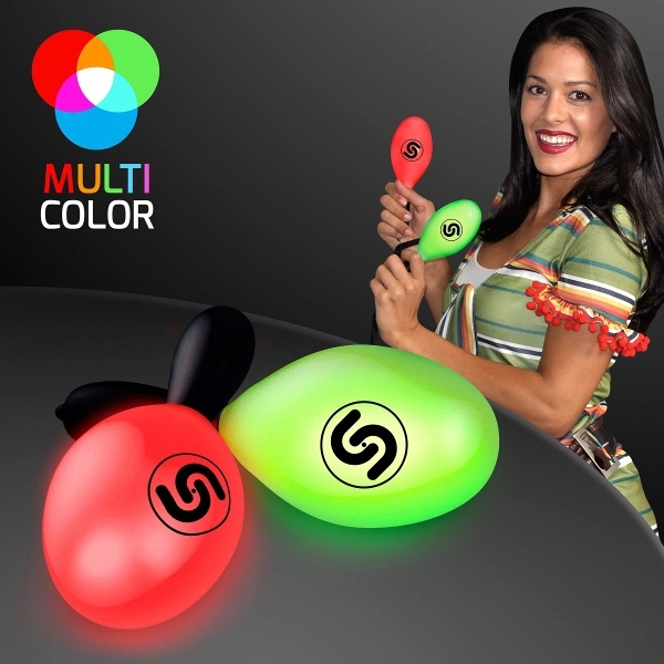 Blank or Imprinted. Light up 7" Maracas.... from ASI 34194 ALightPromos / Alight Promotional Products