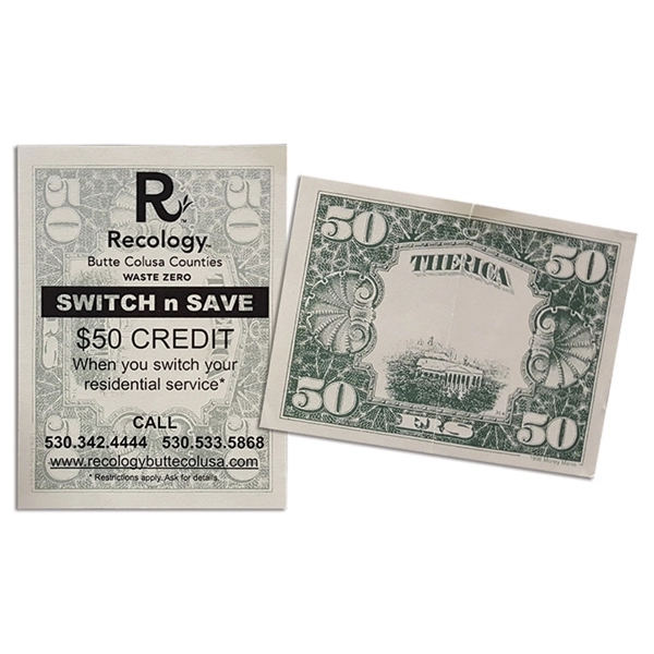 3 5/8" x 2 5/8" trick money with custom back in... from ASI 44830 The Chest