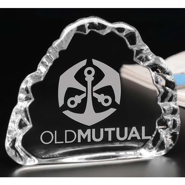 5.5" x 6.25" iceberg shaped award made of glass.... from ASI 71920 Moderne Glass Company Inc / Glass America®