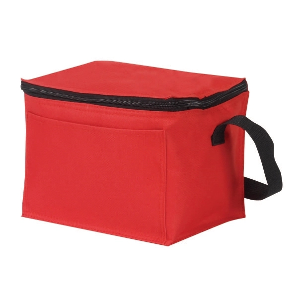 Six-can capacity cooler bag with PEVA lining, zipper closure and carrying... from ASI 37980 Bagworld