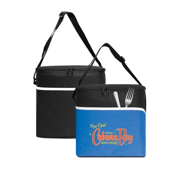 10.5" x 10" x 4.5" polyester zippered cooler tote with 12... from ASI 37980 Bagworld