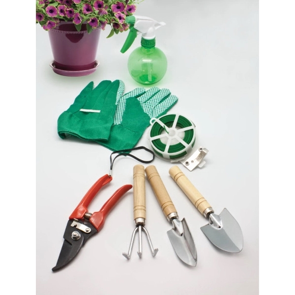 8 pc garden apron set. Apron, gloves, twist tie roll and... from ASI 30112 ACE Products / Ace Line