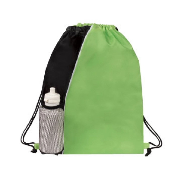 13.5" x 18" polyester drawstring backpack with elastic mesh bottle pocket... from ASI 37980 Bagworld