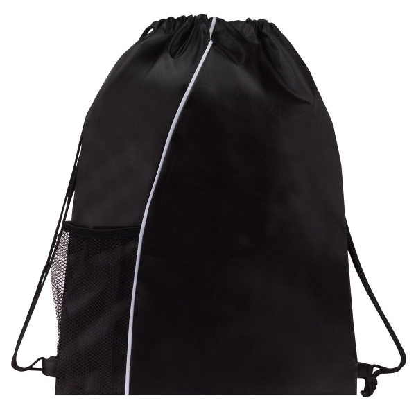 13.5" x 18" polyester drawstring backpack with elastic mesh bottle pocket... from ASI 37980 Bagworld
