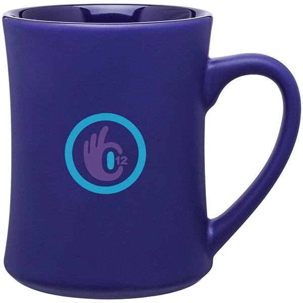 15 oz ceramic mug with handle, matte colored exterior and glossy... from ASI 51197 ETS Express, LLC