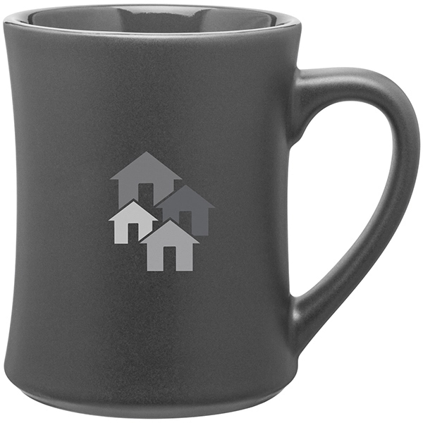 15 oz ceramic mug with handle, matte colored exterior and glossy... from ASI 51197 ETS Express, LLC