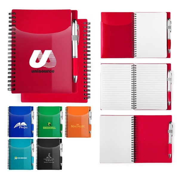 Spiral-bound notebook with 70 lined pages, a translucent cover with matching... from ASI 88060 Snugz/USA Inc / Sweda®