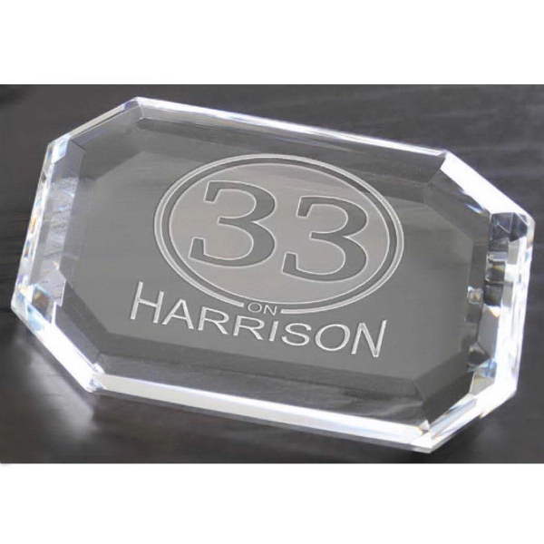 2 1/4" x 4 1/4" rectangular paperweight made of optical crystal.... from ASI 71920 Moderne Glass Company Inc / Glass America®