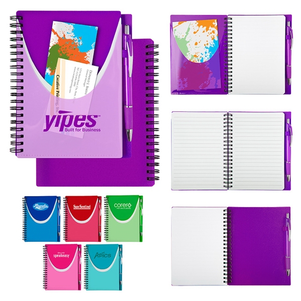 Spiral bound Baja notebook set with 70 lined pages, a PP... from ASI 88060 Snugz/USA Inc / Sweda®