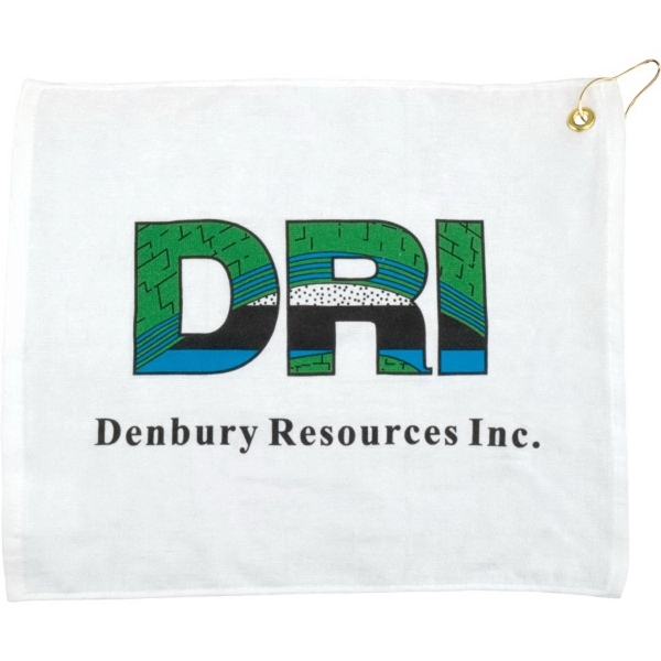 White hemmed golf towel made of terry, measuring 15" x 18",... from ASI 38120 Ball Pro / Diversified Quality Kitchenware