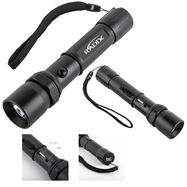 6 5/8" black powerbank flashlight, with extended battery life... from ASI 88060 Snugz/USA Inc / Sweda®