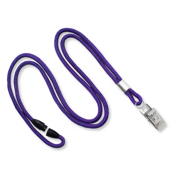Available Same Day! These blank round braided polyester lanyards come with... from ASI 79898 Promovision