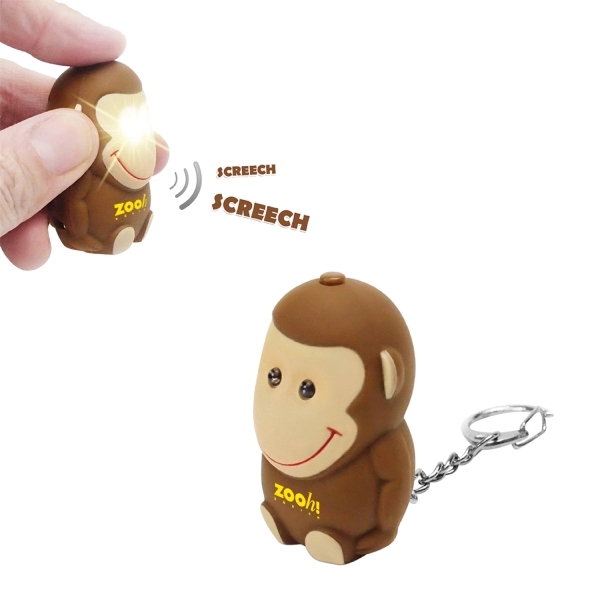Monkey Animal LED Light Sound Keychain... from ASI 31517 Admart Products / Admart Line