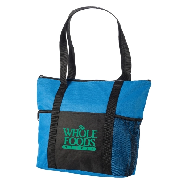 Travel zipper tote w/side mesh pocket. 210 Denier drawstring backpack w/... from ASI 40544 Binaco / Binaline