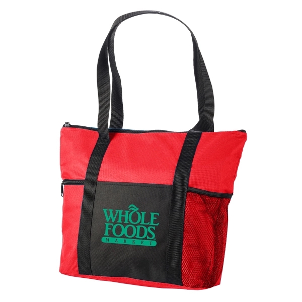 Travel zipper tote w/side mesh pocket. 210 Denier drawstring backpack w/... from ASI 40544 Binaco / Binaline