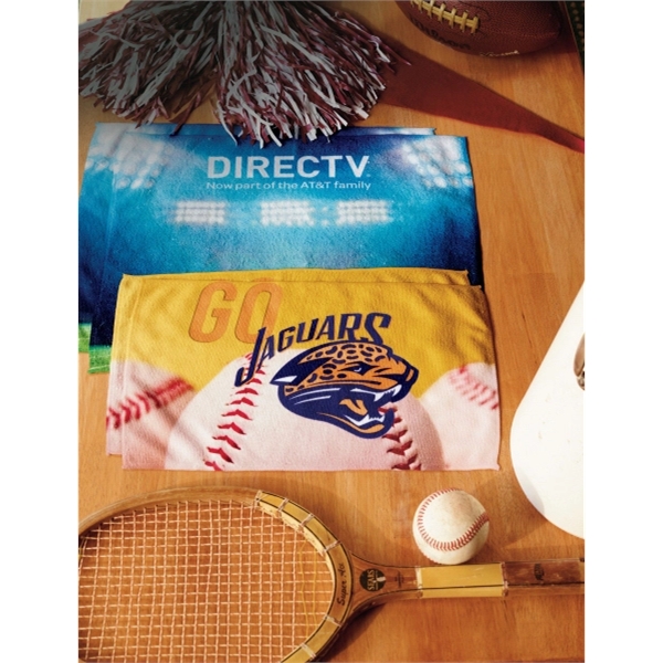 ColorFusion deluxe rally towel measuring 15" x 18" with edge-to-edge designs... from ASI 91605 Towel Specialties