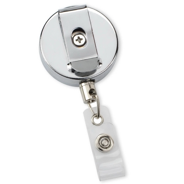Durable metallic retractable badge reel really holds up to heavy-duty use.... from ASI 79898 Promovision / PROMOVISION