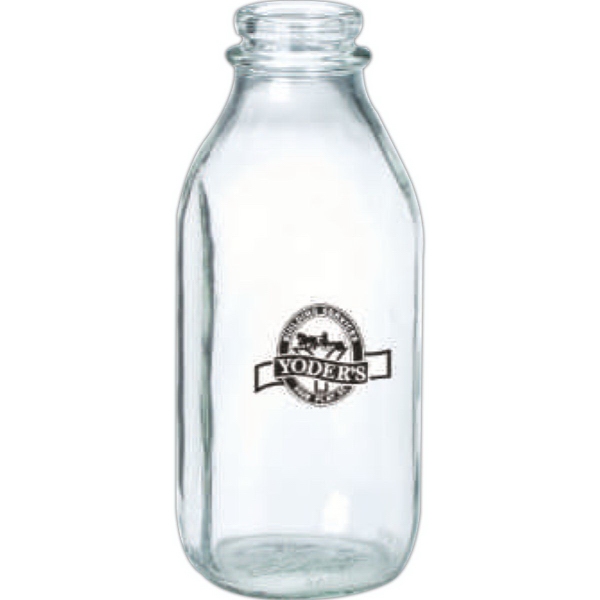 Clear glass milk bottle with 1 quart capacity and multiple available... from ASI 34330 ZZ MERGED - Allen Company/The / Allen Colorcraft®
