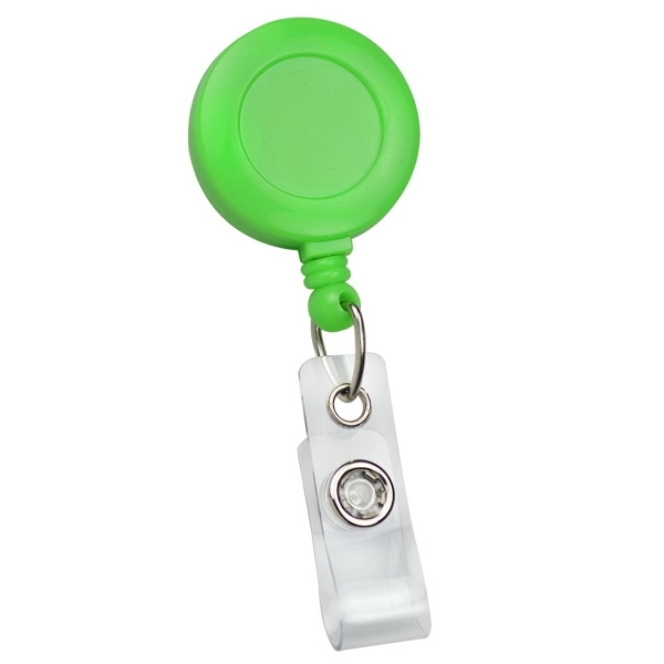 Economical neon-colored custom badge reels really stand out! Slide-type belt clip... from ASI 79898 Promovision / PROMOVISION