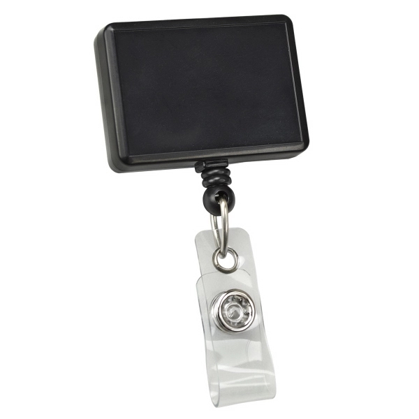Extra-large rectangular plastic custom badge reels attract more attention. Belt clip... from ASI 79898 Promovision / PROMOVISION
