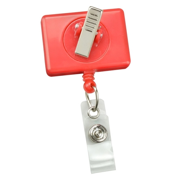 Extra-large rectangular plastic custom badge reels attract more attention. Belt clip... from ASI 79898 Promovision / PROMOVISION