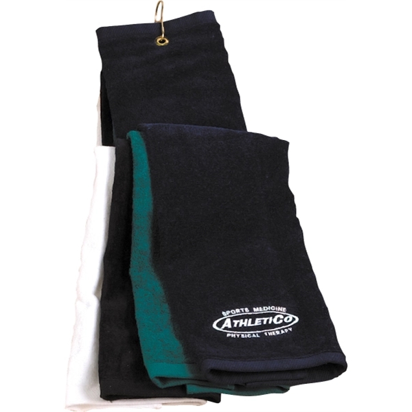 Turkish plush trifold golf towel measuring 16" x 25" and featuring... from ASI 38120 Ball Pro / Diversified Quality Kitchenware