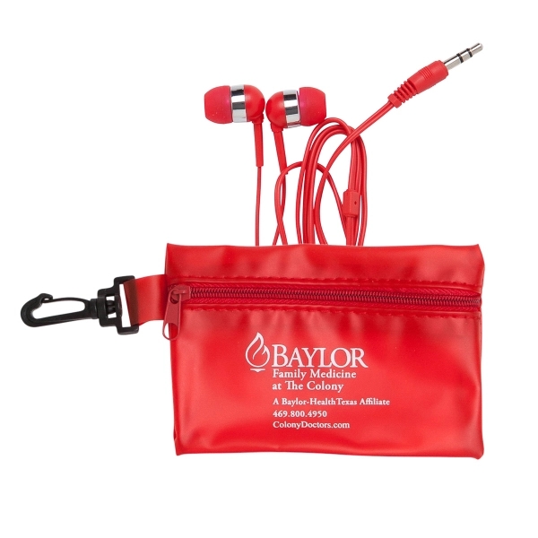 Color earphones featuring a chrome ring design, in a zippered vinyl... from ASI 90859 Tempo Industries Inc / Tempo Tempoline