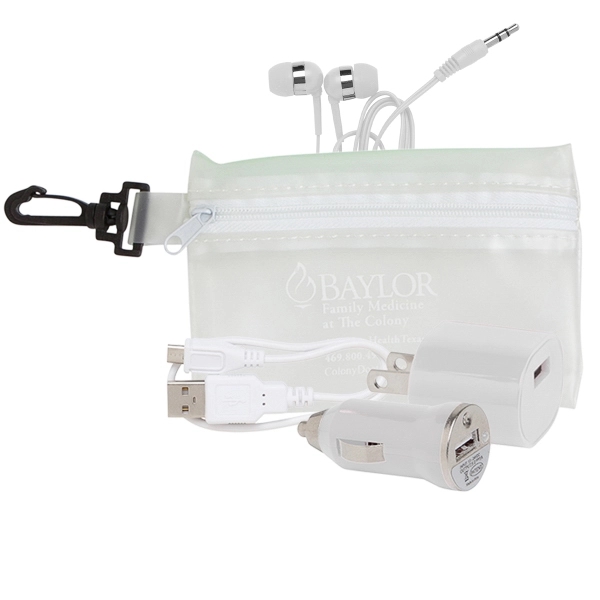 A wall charger, mini car charger, USB cable, and earphones in... from ASI 90859 Tempo Industries Inc / Tempo Tempoline