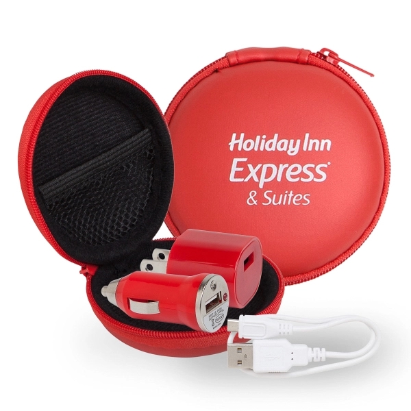 A wall adapter, mini car charger, and USB cable, in a... from ASI 90859 Tempo Industries Inc / Tempo Tempoline