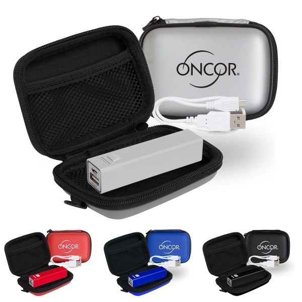 Aluminum 2200 mAh power bank and charging cable packed in a... from ASI 90859 Tempo Industries Inc / Tempo Tempoline