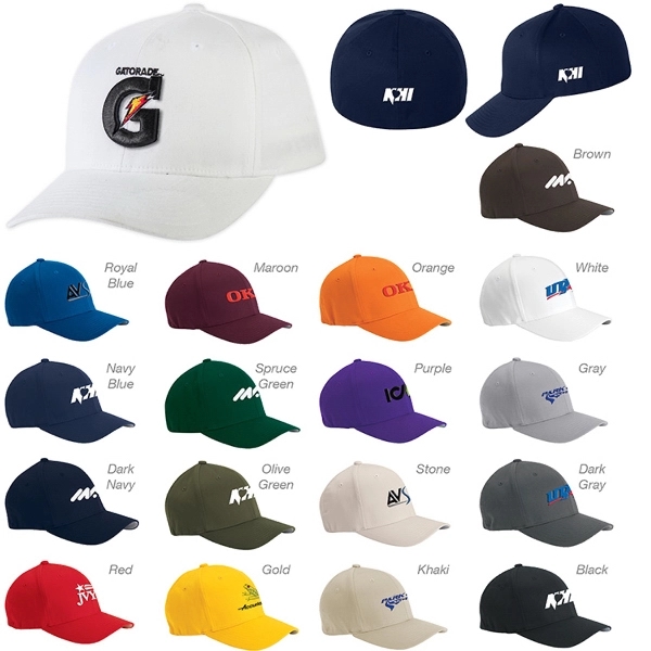 Six-panel, structured, mid-profile fitted cap with a 3 1/2" crown, sewn... from ASI 88060 Snugz/USA Inc / Sweda®