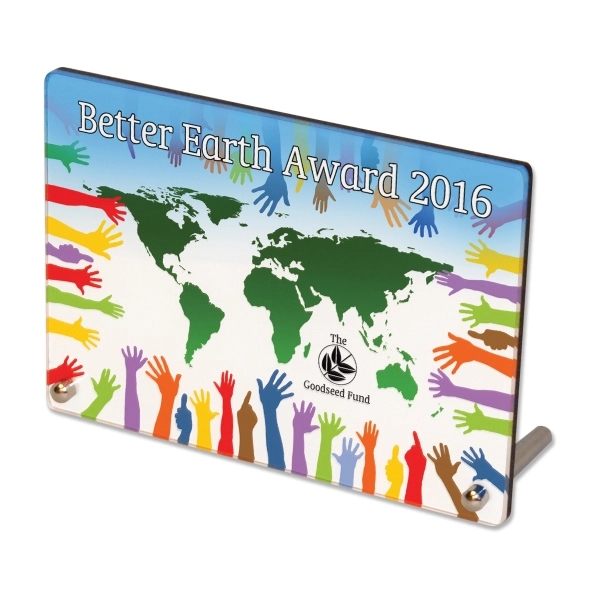 Acrylic desk plaque that comes with black vinyl backing.... from ASI 72521 Morris Magnets / Laser Cuts