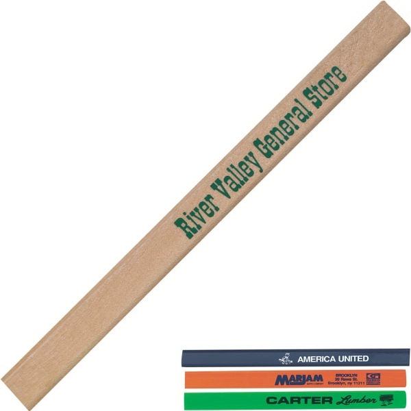 Carpenter pencil; our premium quality wood pencil with flat medium lead.... from ASI 68850 Markon Pen & Pencil Inc / Tee-Gee