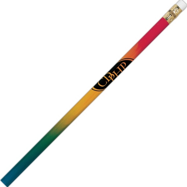 Original color-burst three-color rainbow pencil with white eraser and gold ferrule.... from ASI 68850 Markon Pen & Pencil Inc / Tee-Gee