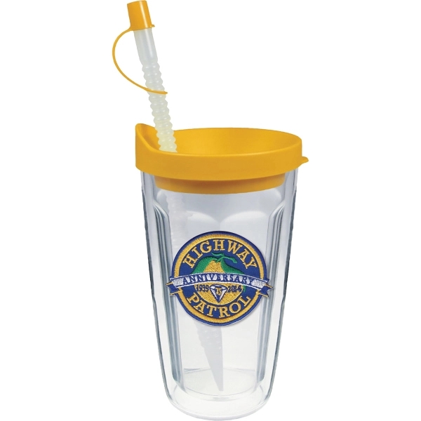 Thermal Double Wall Tumbler w/7 thread color Embroidered Emblem, USA Made... from ASI 61952 Howw Mfg Co Inc / Howw USA