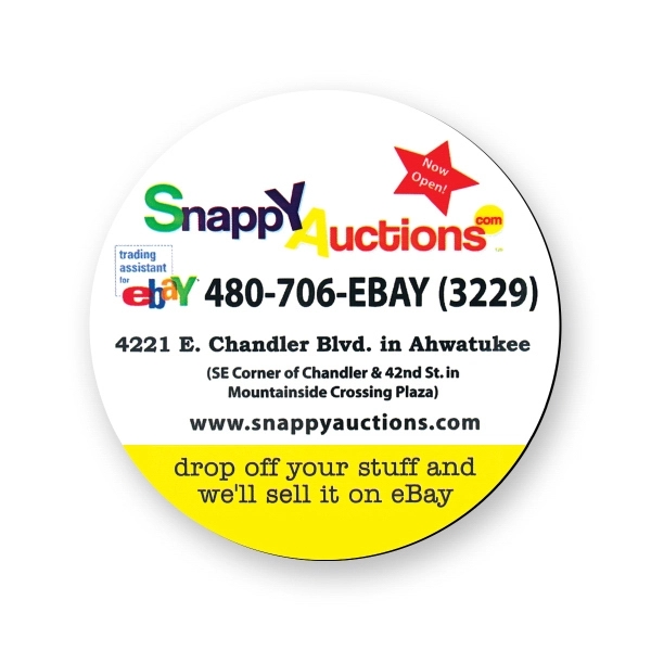 Stock round vinyl magnet with plastic coating.... from ASI 93520 Ventura Inc