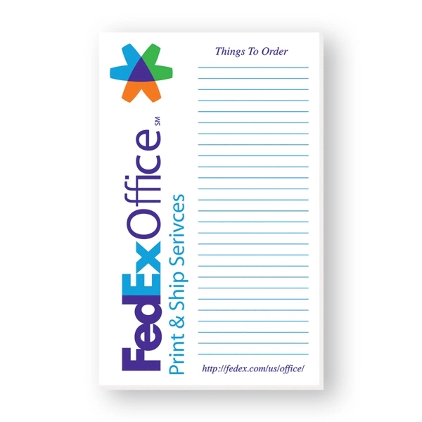 Custom printed non-adhesive memo pad. 25 sheets per pad, 5" x... from ASI 93520 Ventura Inc