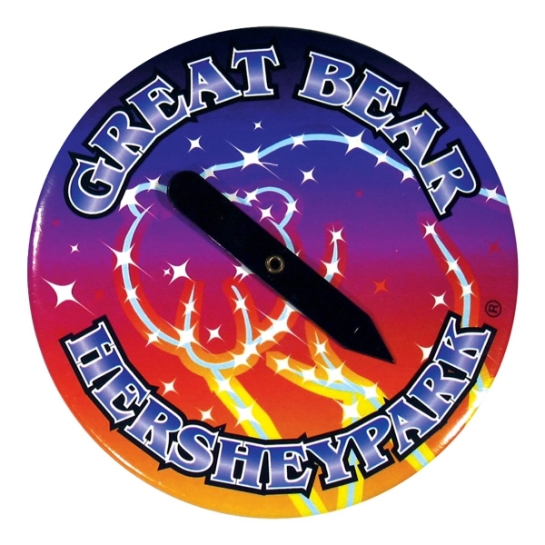 Spinner button, metal shell and metal backing with full safety pin... from ASI 93520 Ventura Inc