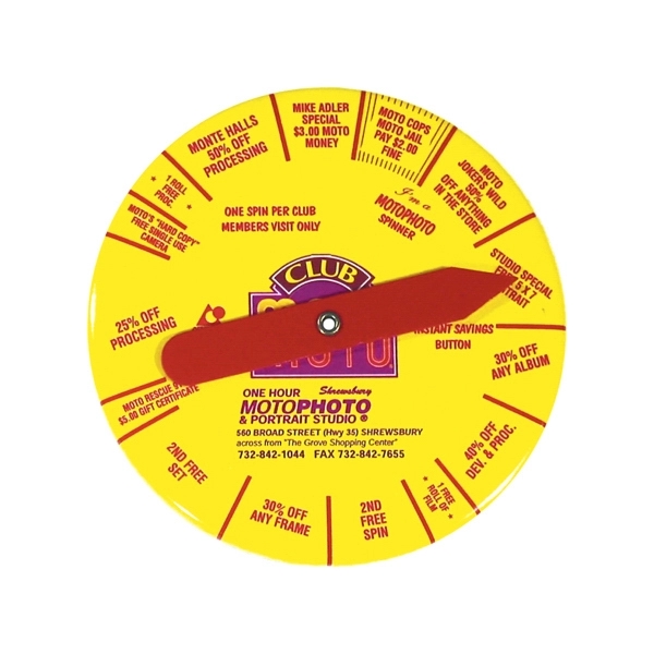 Spinner button, metal shell and metal backing with full safety pin... from ASI 93520 Ventura Inc