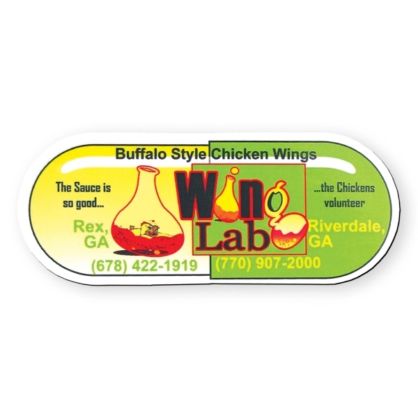 Stock vinyl capsule shape magnet protected with plastic coating.... from ASI 93520 Ventura Inc