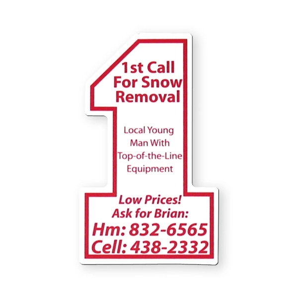 Stock vinyl number one shape magnet with plastic coating.... from ASI 93520 Ventura Inc