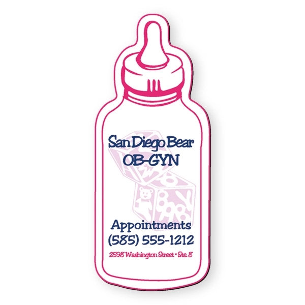 Stock baby bottle shape vinyl magnet protected with plastic coating.... from ASI 93520 Ventura Inc