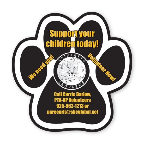 Paw print shape car magnet constructed of 30 mil flexible vinyl... from ASI 93520 Ventura Inc