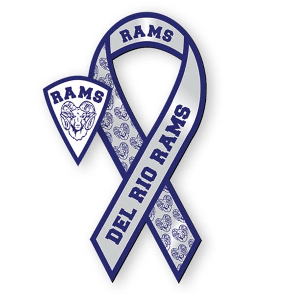 Custom imprinted 30 mil awareness ribbon shape car magnet.... from ASI 93520 Ventura Inc