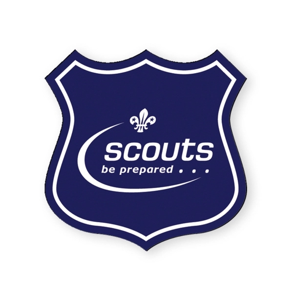 Shield shape vinyl magnet with plastic coating.... from ASI 93520 Ventura Inc