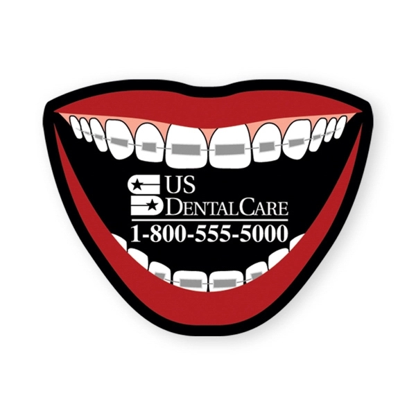 Mouth with braces shape vinyl magnet with plastic coating.... from ASI 93520 Ventura Inc