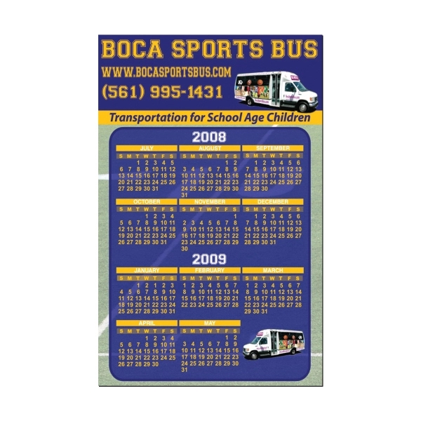 Calendar/schedule magnet, flexible vinyl protected with plastic coating.... from ASI 93520 Ventura Inc