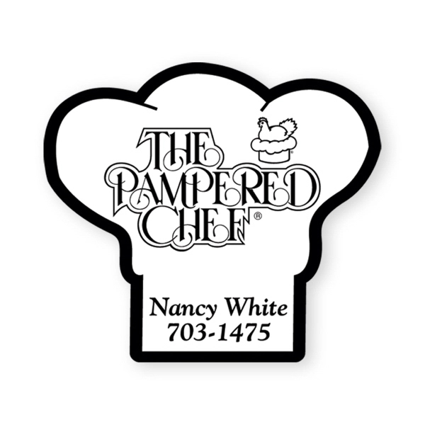Chef hat shape vinyl magnet with plastic coating.... from ASI 93520 Ventura Inc